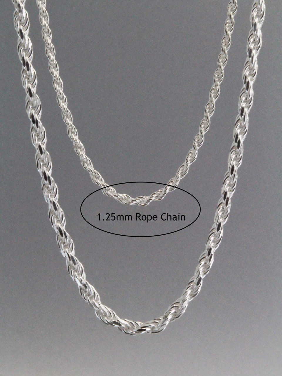 Rope Chain 1.25mm Sterling Silver