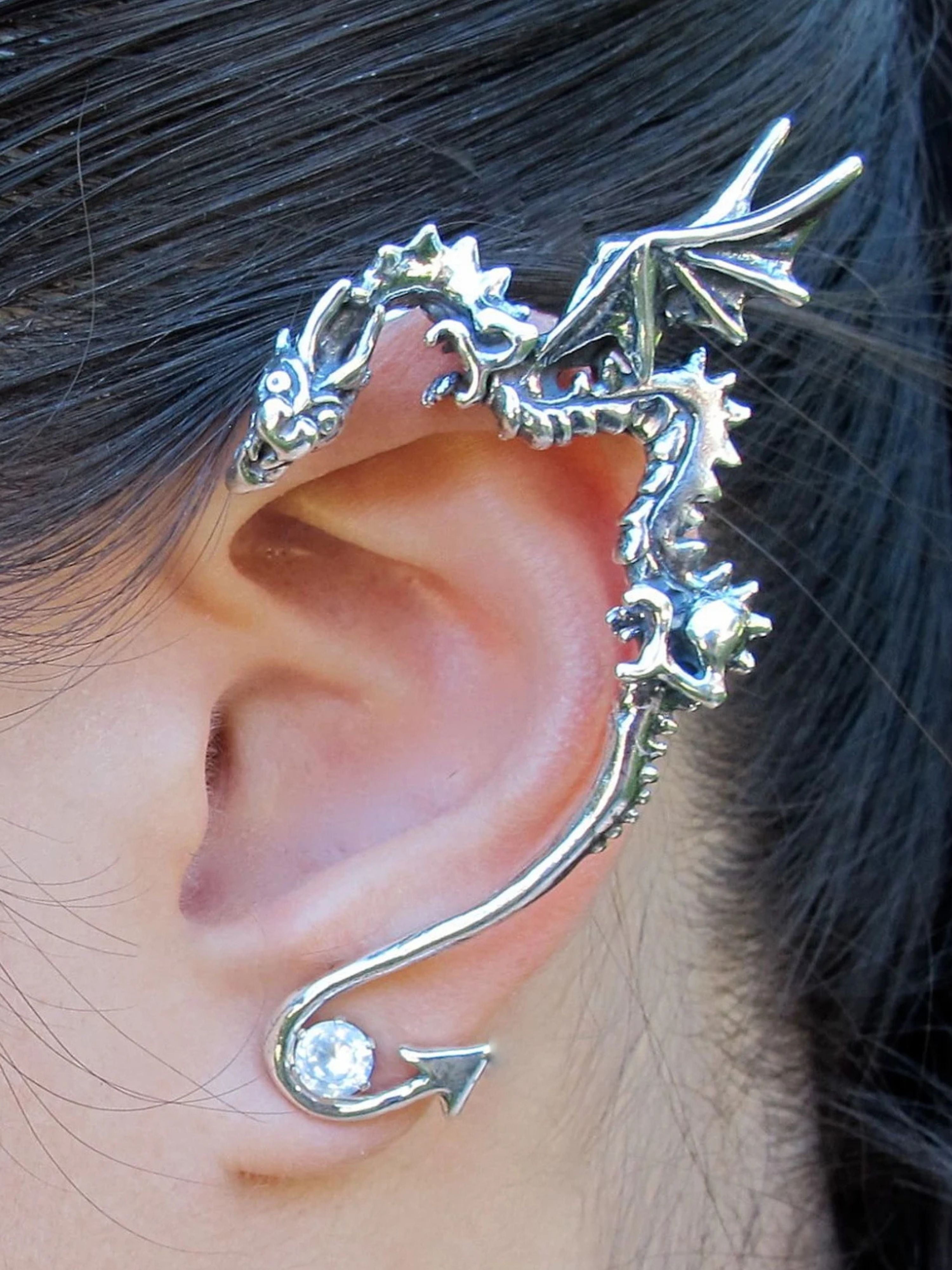 Classic Dragon Ear Wrap - Silver