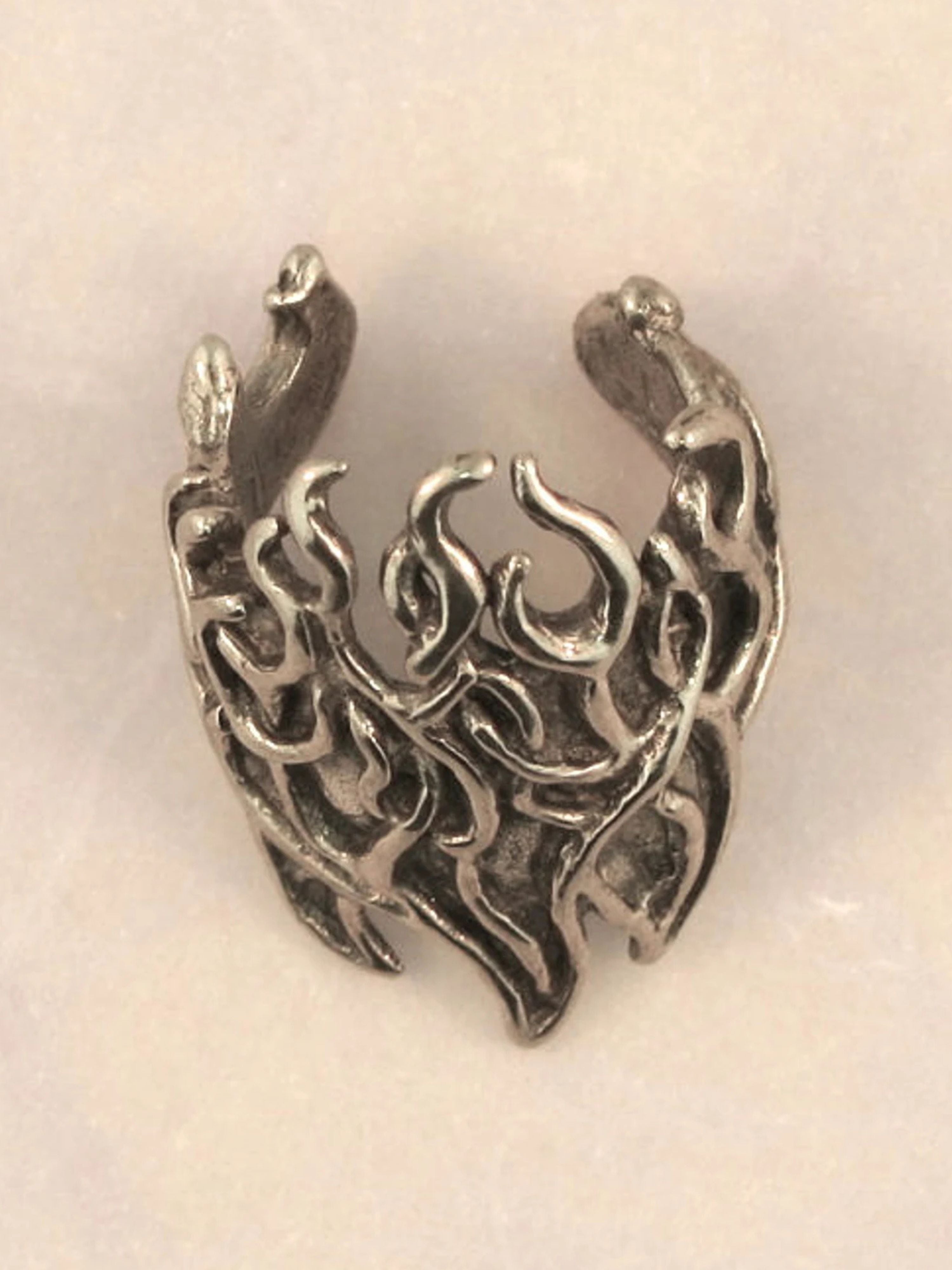 Flame Ear Cuff - Silver