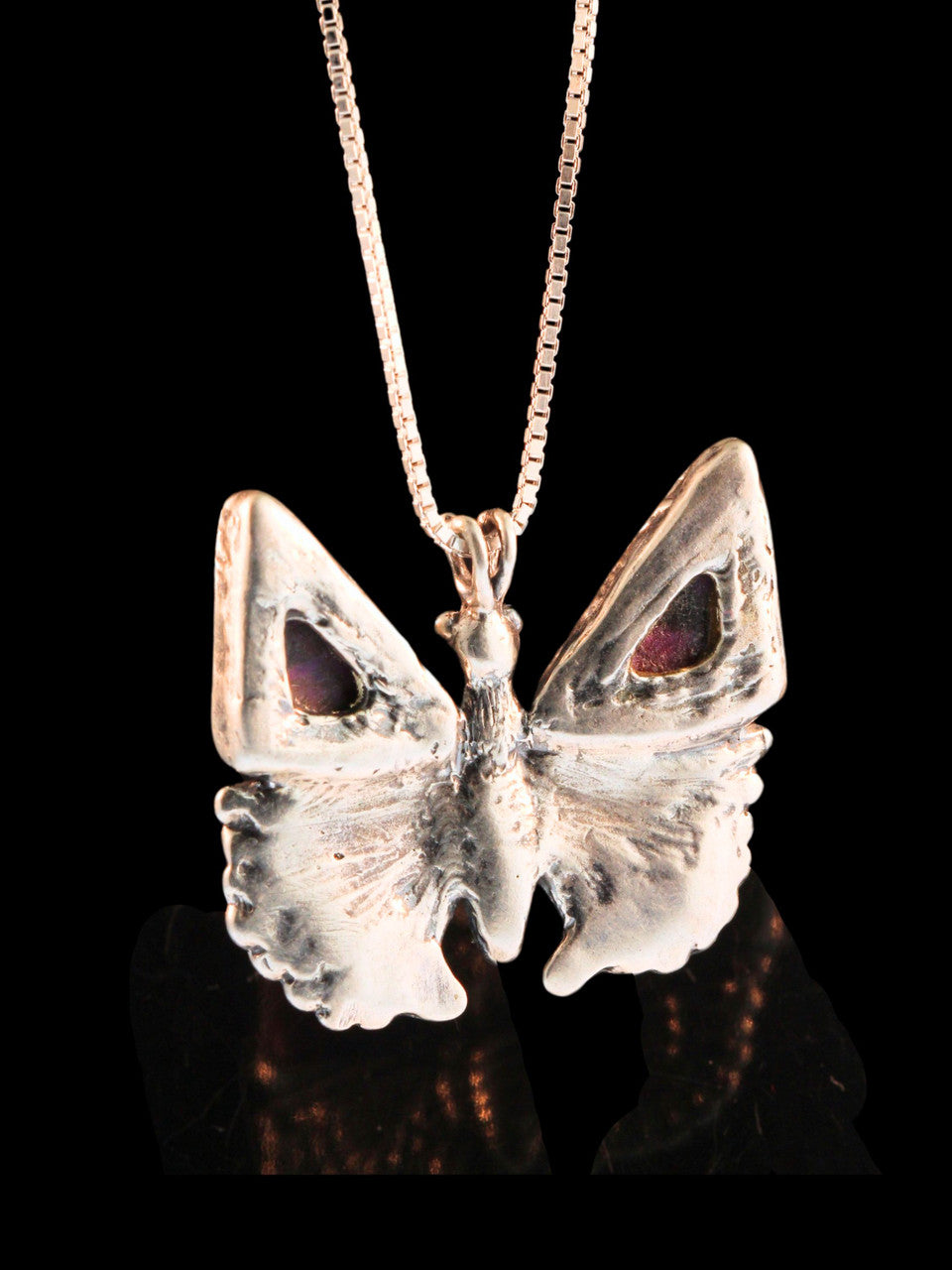 Jeweled Butterfly with Sugilite Wings - Silver