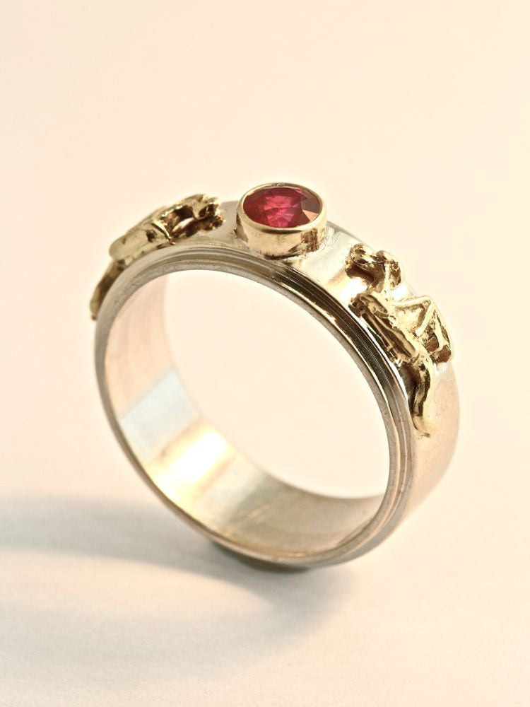 Eternity Dragon Band with Ruby - 14k Gold