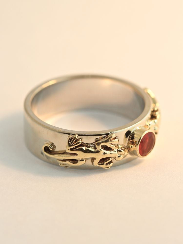 Gold Eternity Lizard Ring - Solid 14k Gold