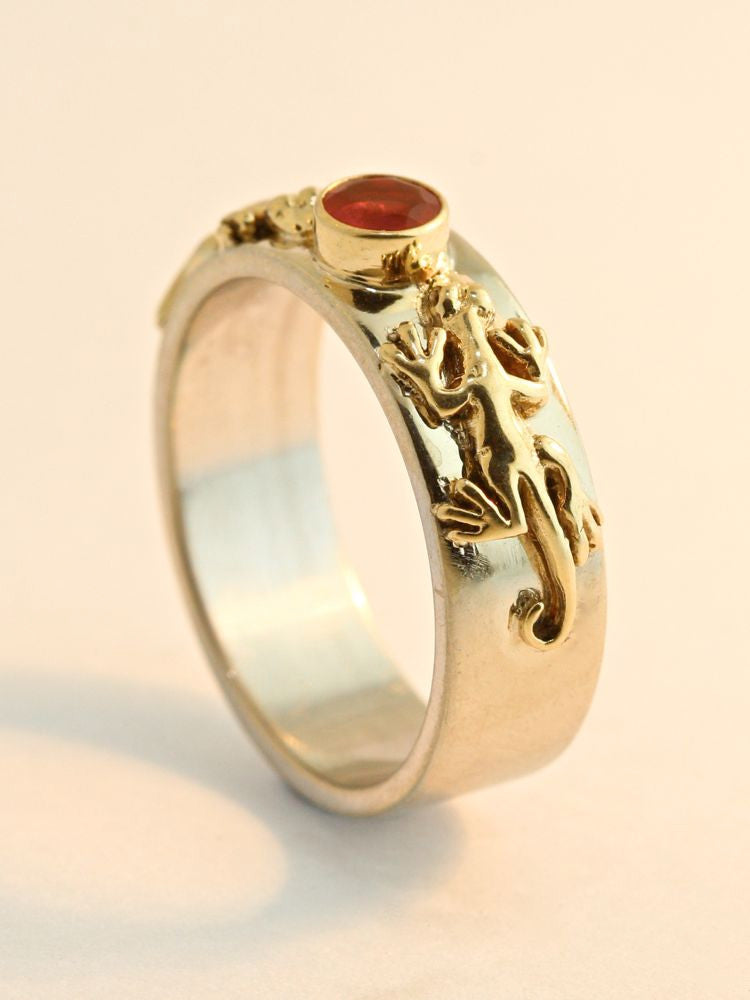 Gold Eternity Lizard Ring - Solid 14k Gold
