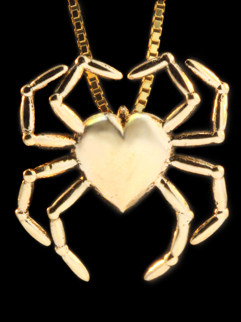 Spider Heart Pendant - 14K gold