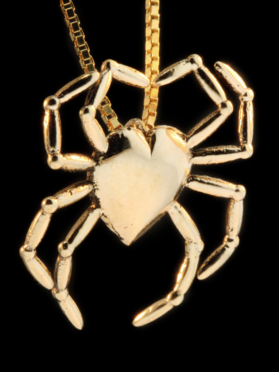 Spider Heart Pendant - 14K gold