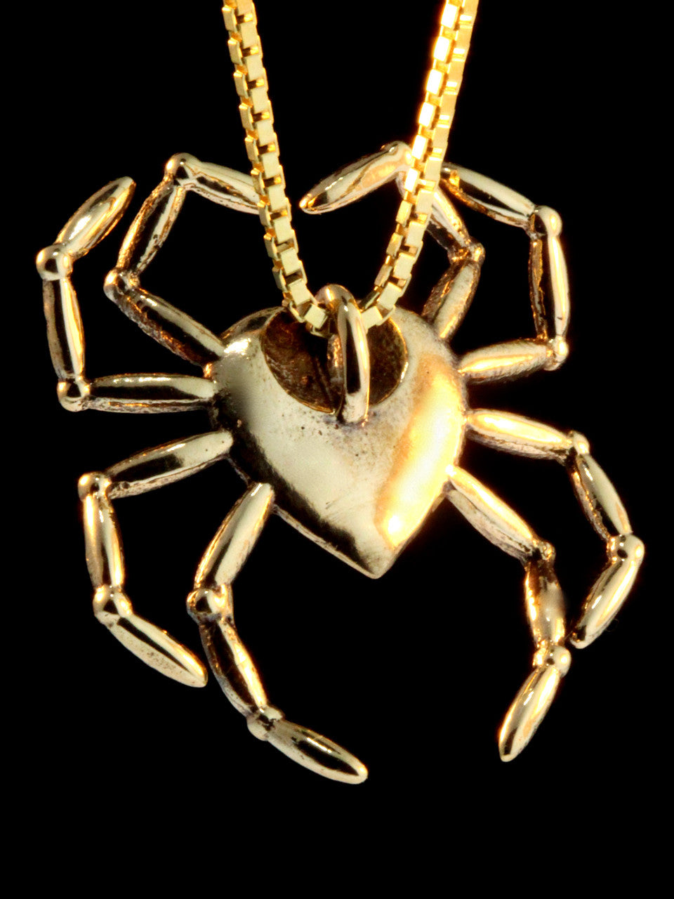 Spider Heart Pendant - 14K gold