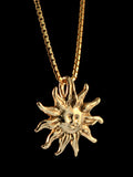 Small Sun Charm - Solid 14k Gold