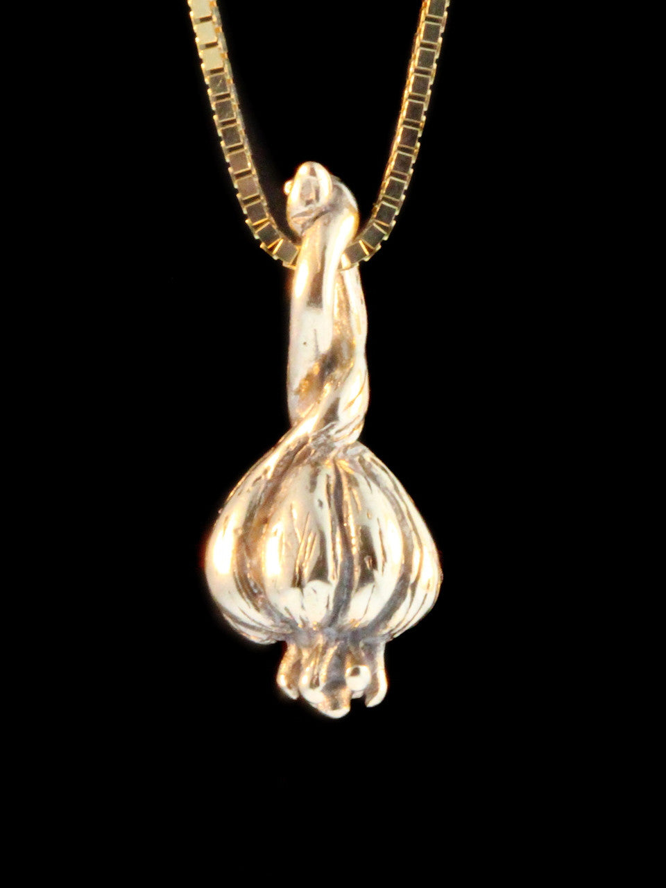 Small Garlic Clove Charm - 14k Gold