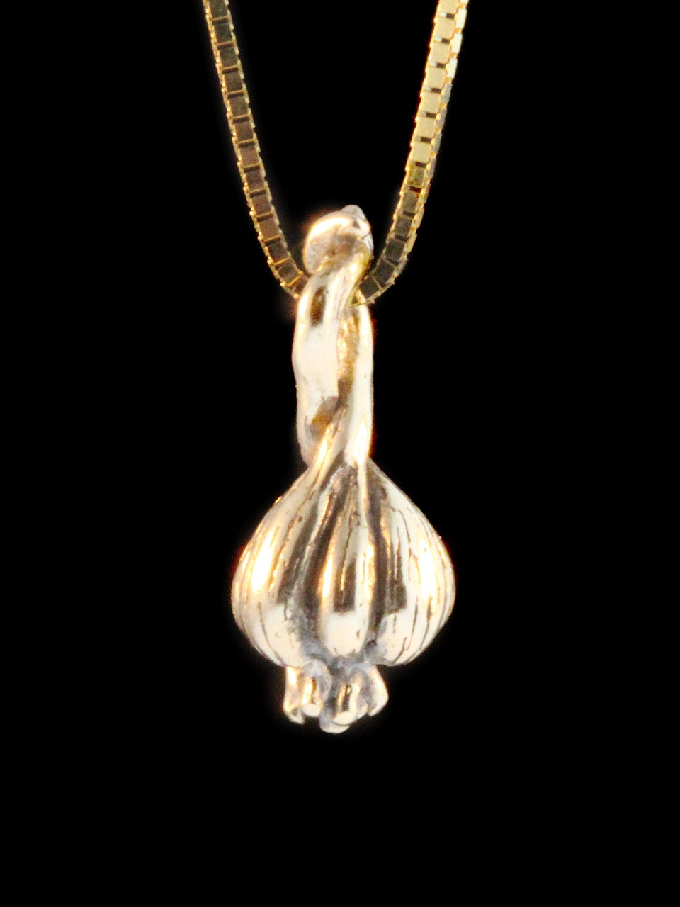 Small Garlic Clove Charm - 14k Gold