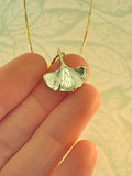 Ginkgo Leaf Charm - Solid 14k Gold