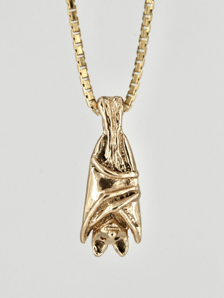 14k Gold Bat Briolette Charm