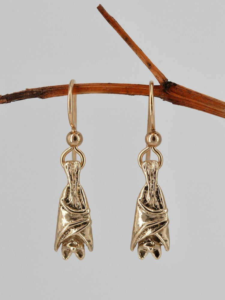 14k Gold Bat Briolette Earrings
