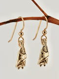 Tiny Bat Briolette Earrings - 14K gold