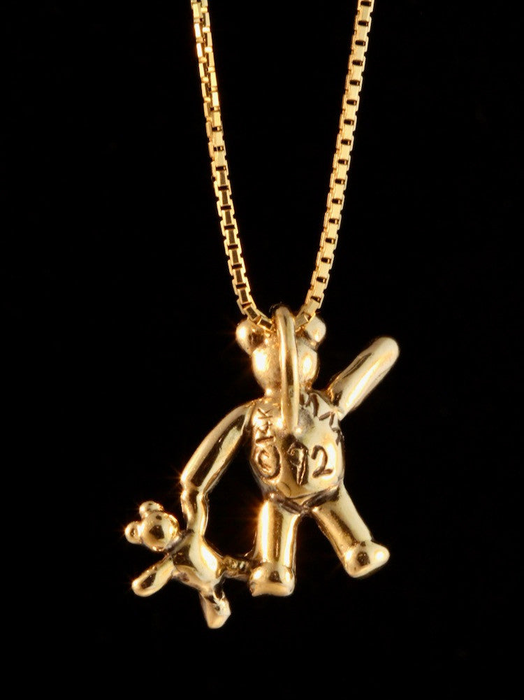 Bear with Baby Bear Charm - 14k Gold