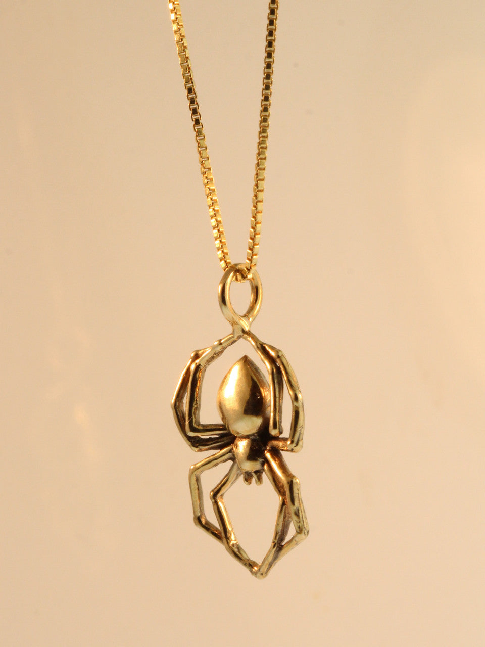 Black Widow Spider Charm - 14K Gold