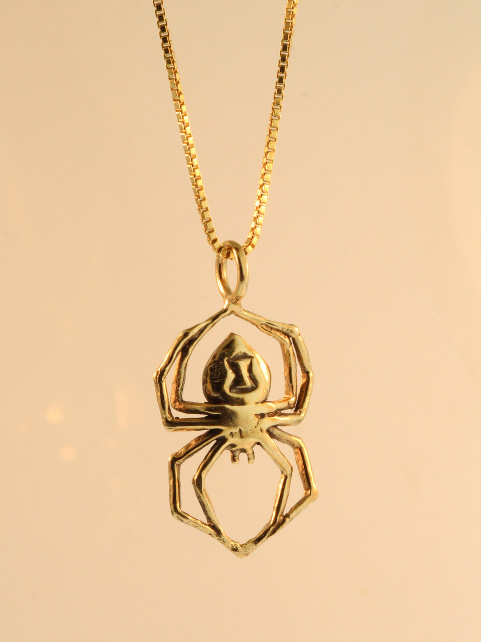 Black Widow Spider Charm - 14K Gold