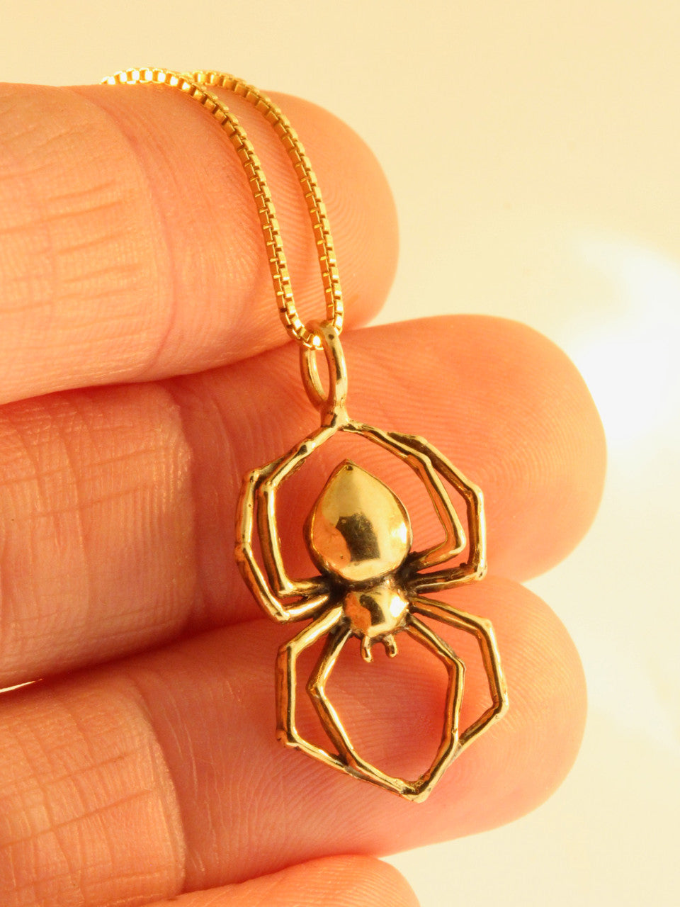 Black Widow Spider Charm - 14K Gold