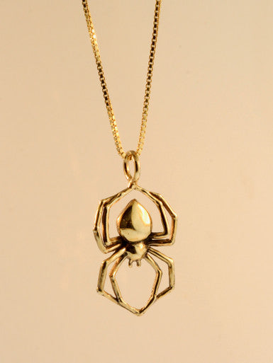 Black Widow Spider Charm - 14K Gold