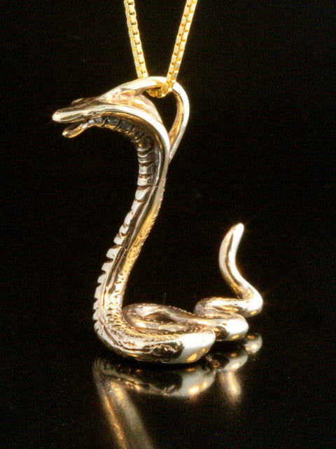 14k gold cobra charm