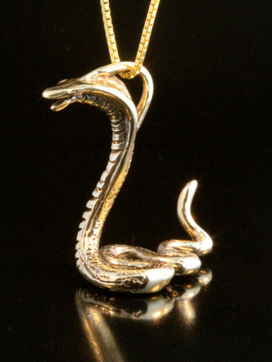 Cobra Charm - Solid 14k Gold