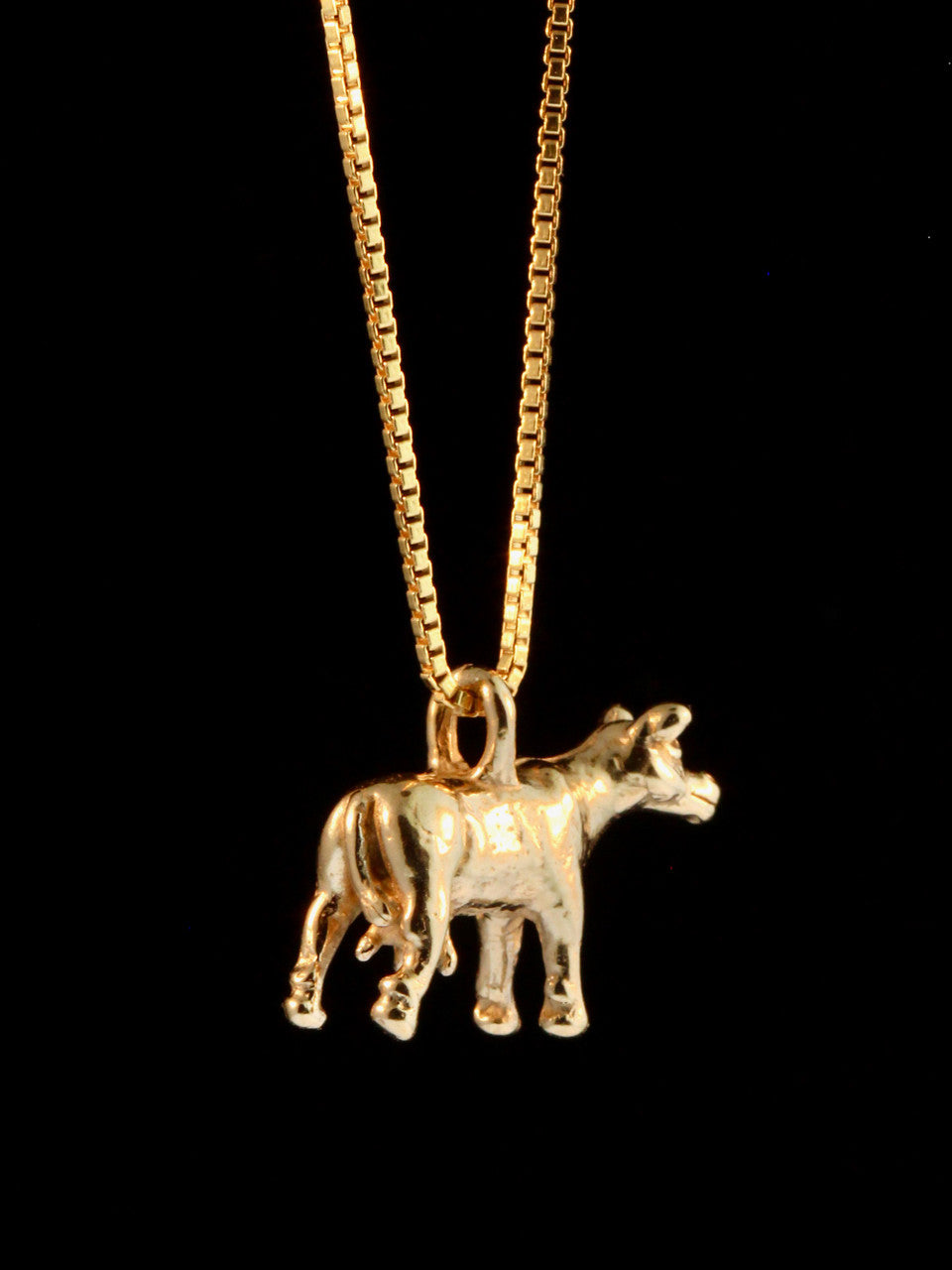 Abducted Cow Charm - 14k Gold