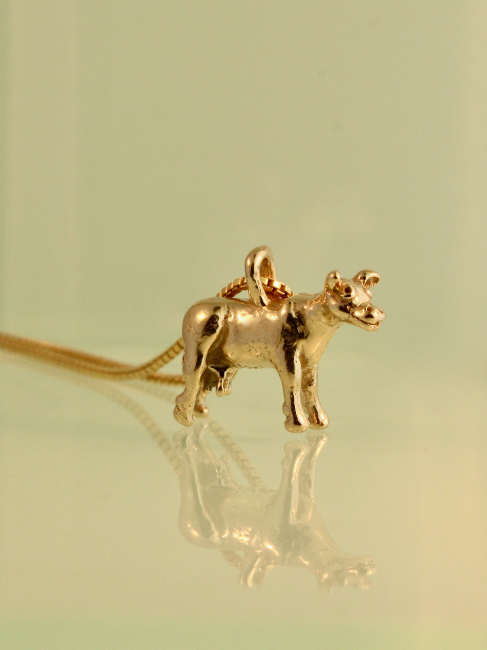 Abducted Cow Charm - 14k Gold