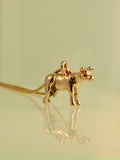 Abducted Cow Charm - 14k Gold