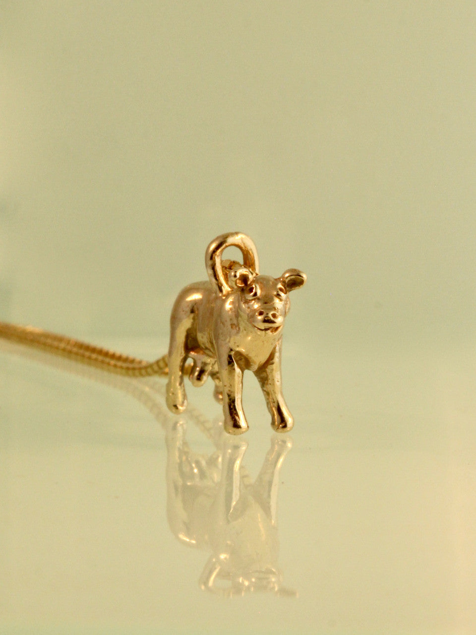 Abducted Cow Charm - 14k Gold