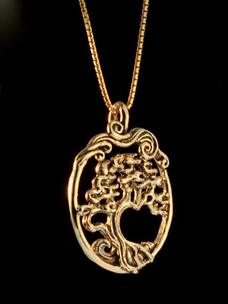 Bonsai Tree Pendant - 14k Gold