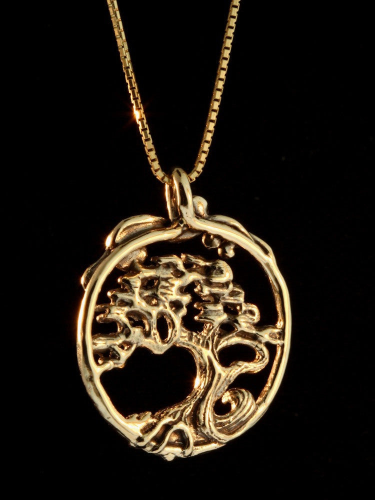 Bonsai Tree Pendant - 14k Gold