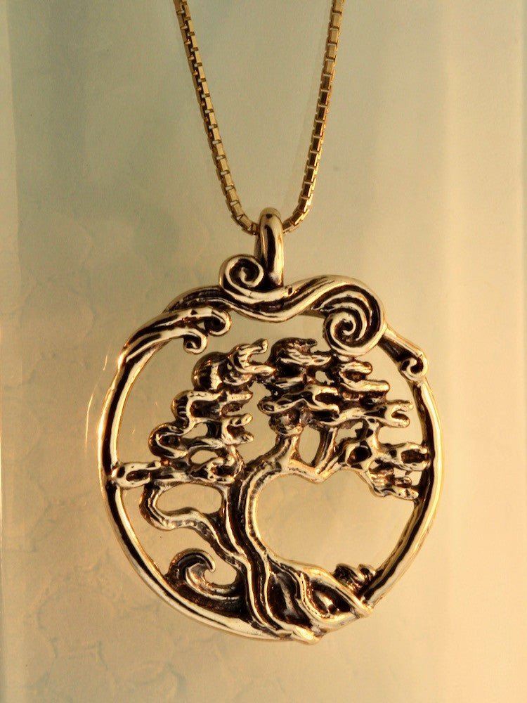 Bonsai Tree Pendant - 14k Gold