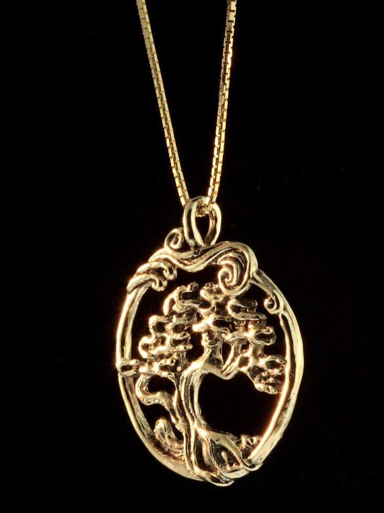 Bonsai Tree Pendant - 14k Gold