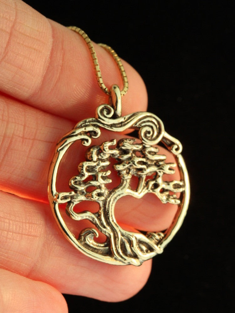 Bonsai Tree Pendant - 14k Gold