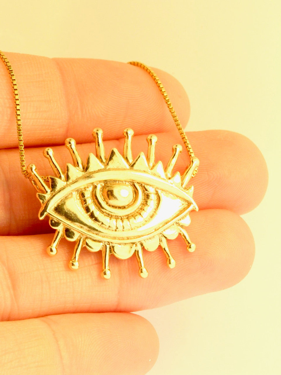 Evil Eye of Protection Pendant - 14K Gold