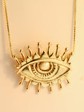Evil Eye of Protection Pendant - 14K gold