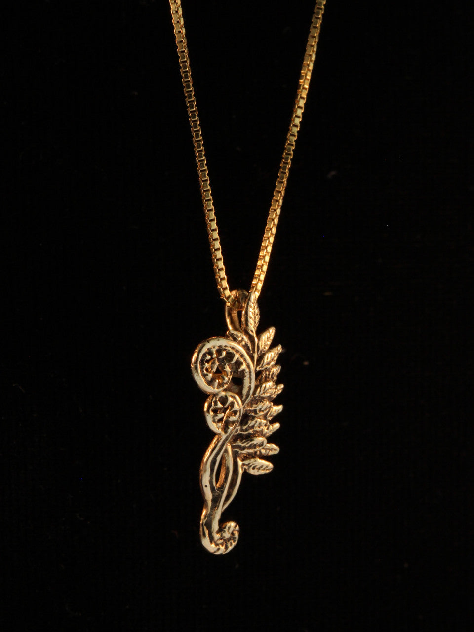 Fiddlehead Fern Charm - 14k Gold