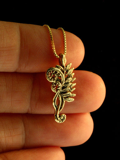 Fiddlehead Charm - 14k Gold