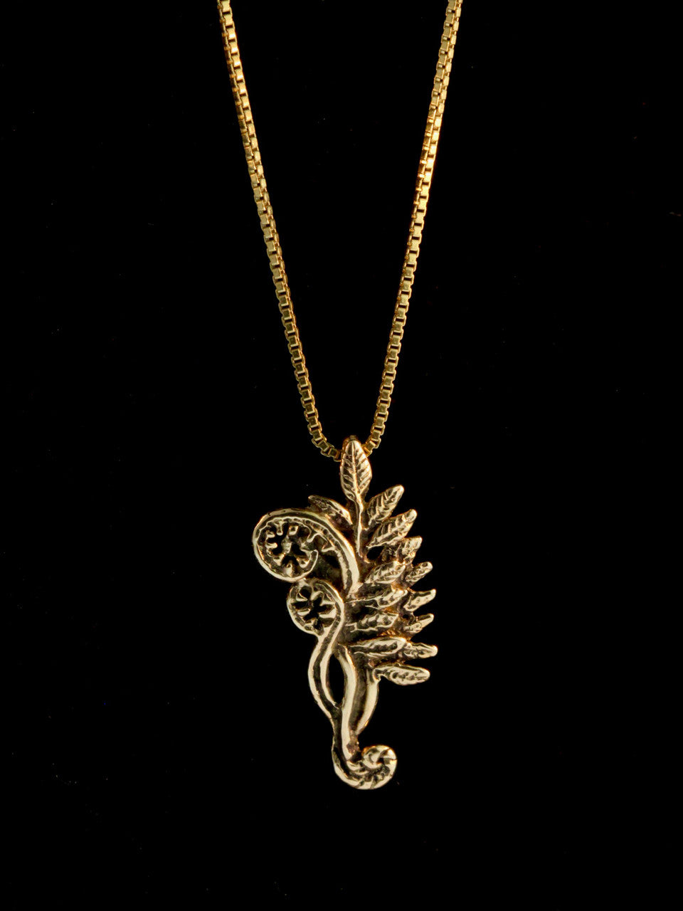 Fiddlehead Fern Charm - 14k Gold