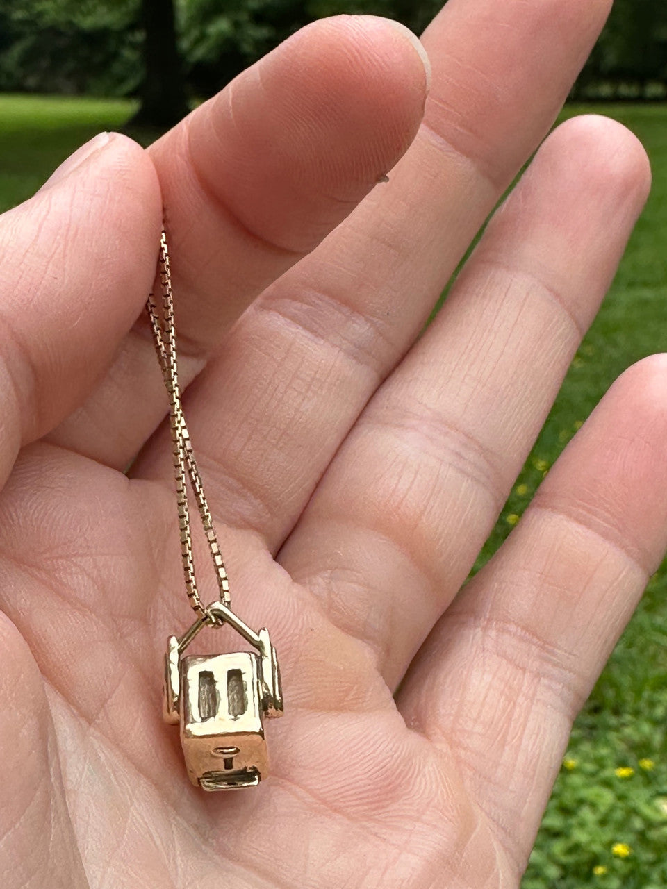 Flying Toaster Charm - 14k Gold