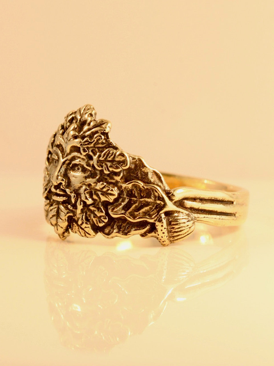 Green Man Ring - 14k Gold