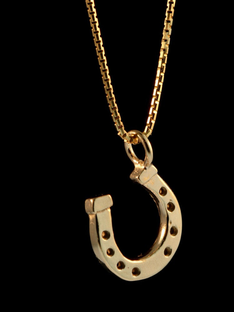 Good Luck Horseshoe Charm - 14k Gold