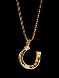 Good Luck Horseshoe Charm - Solid 14k Gold