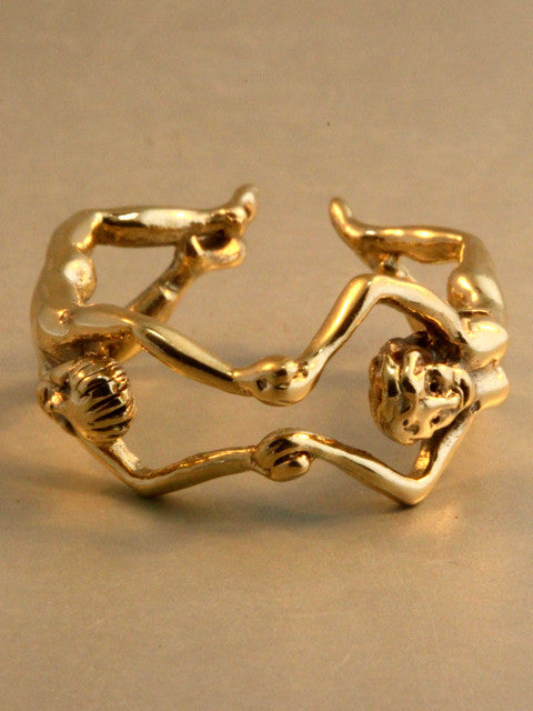 solid 14k gold lovers ear hoop