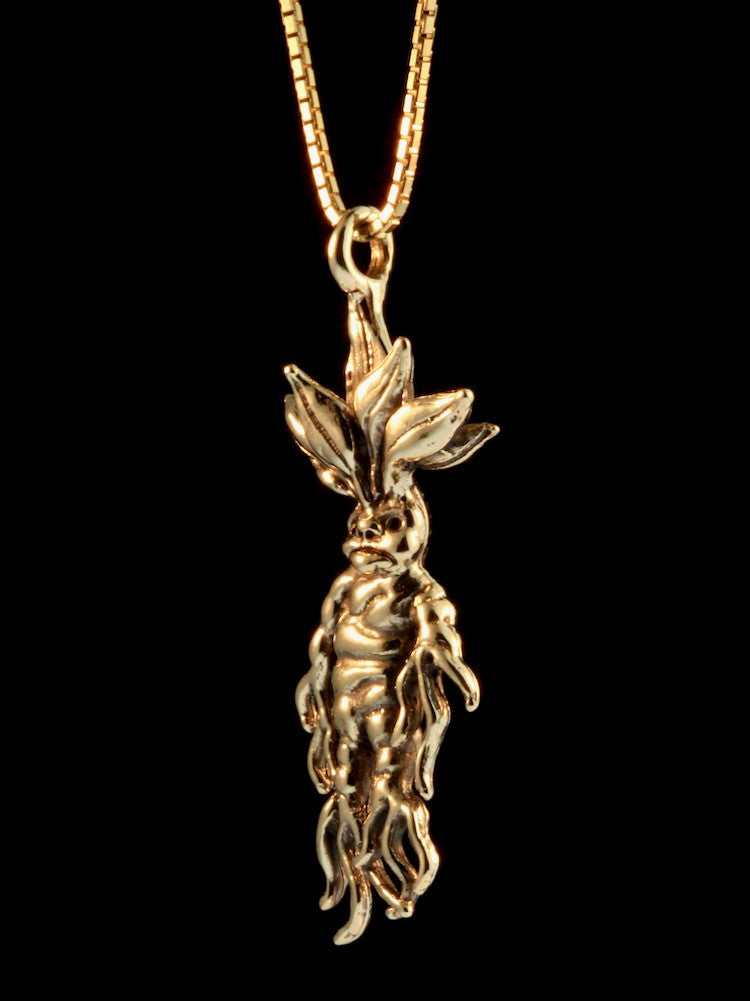 Mandrake Root Charm - 14k Gold