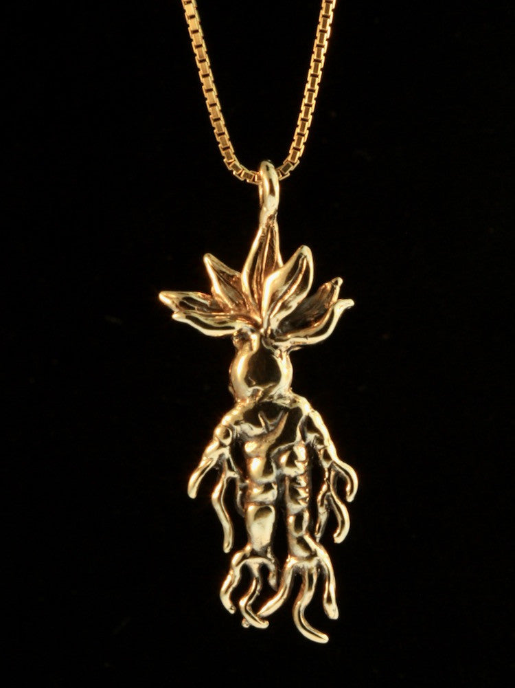 Mandrake Root Charm - 14k Gold