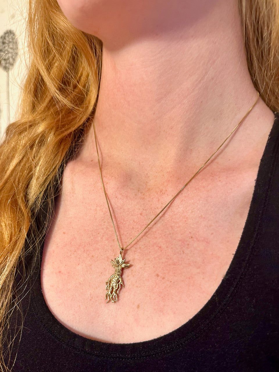 Mandrake Root Charm - 14k Gold