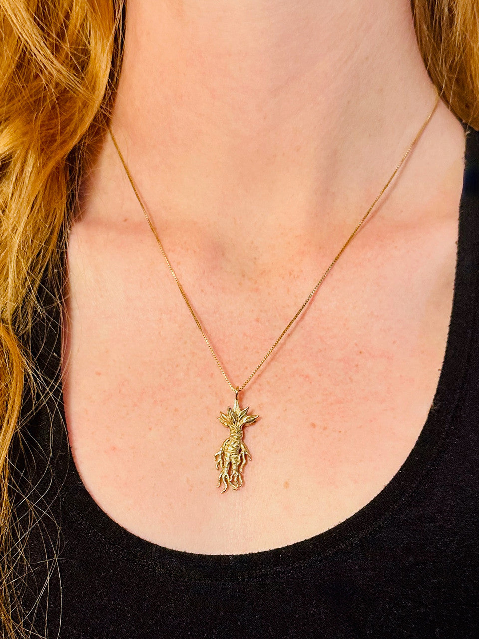 Mandrake Root Charm - 14k Gold