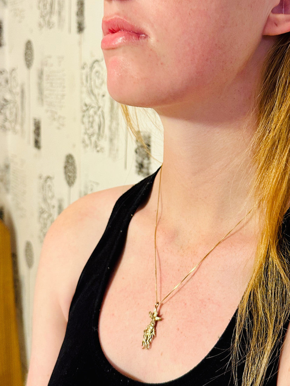 Mandrake Root Charm - 14k Gold