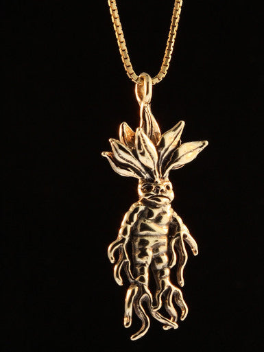 Mandrake Root Charm - 14k Gold