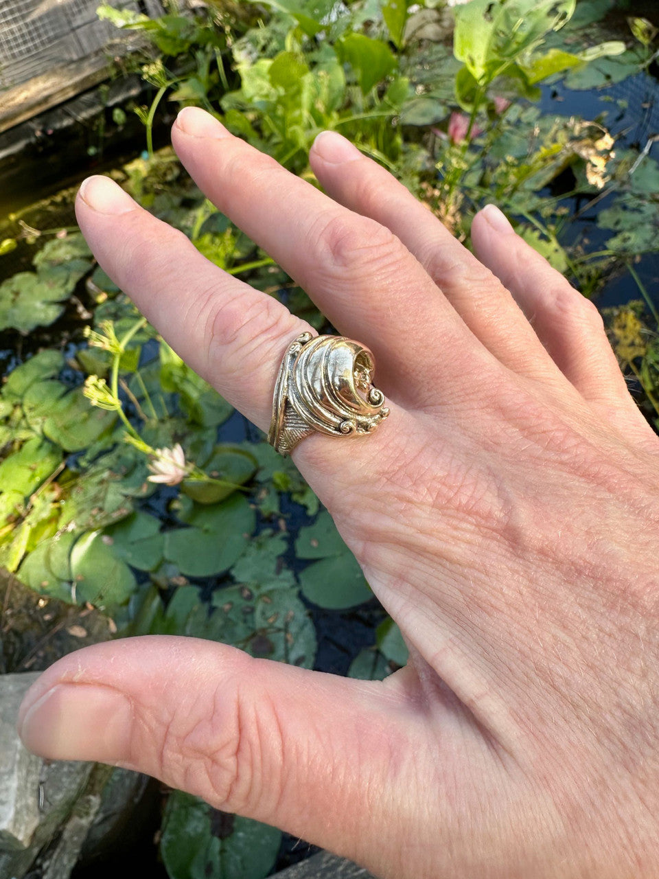 14K gold Maverick wave ring